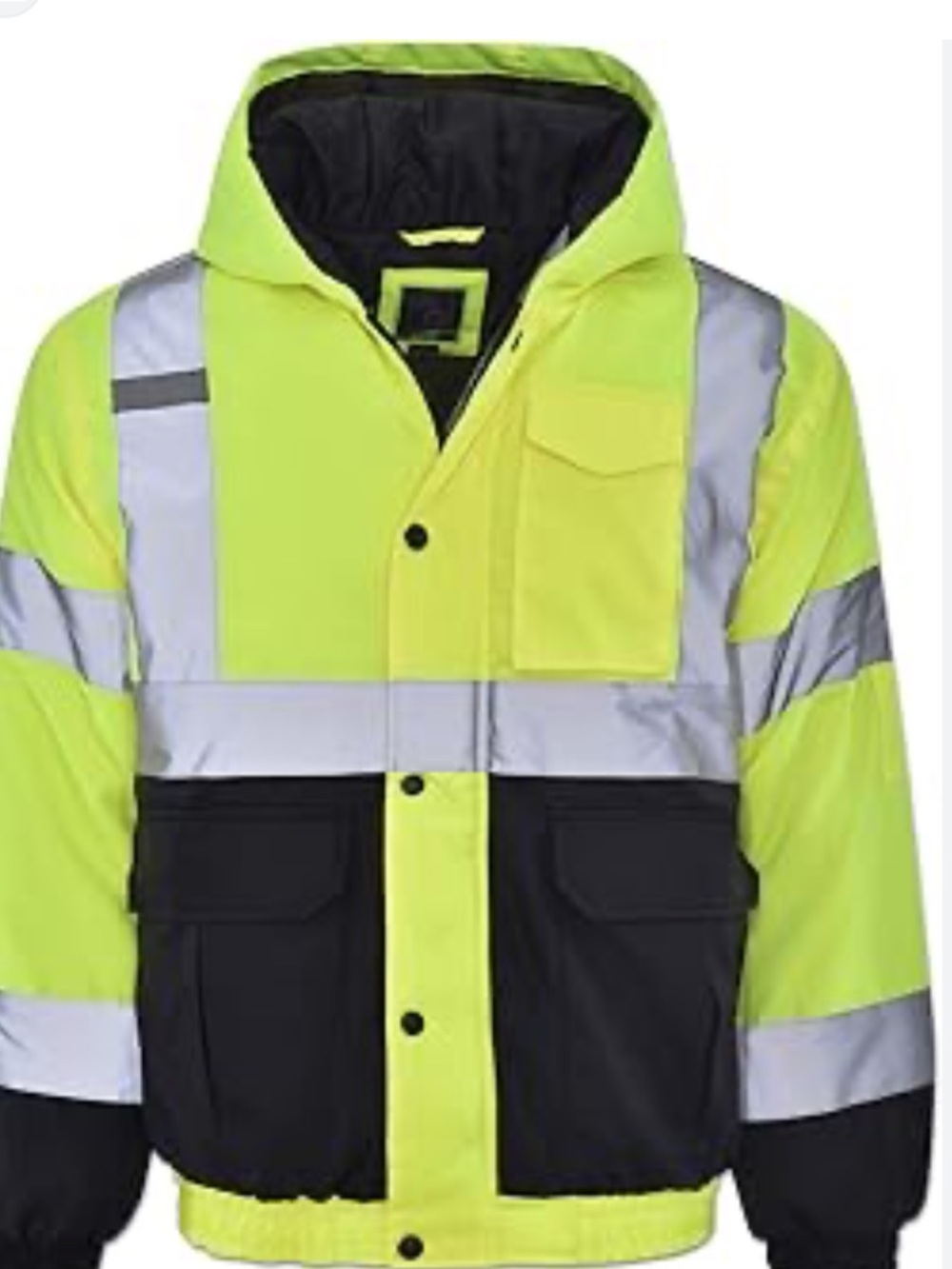 Artic Quest High Visibility Safety Parka work utility insulated jacket Neon